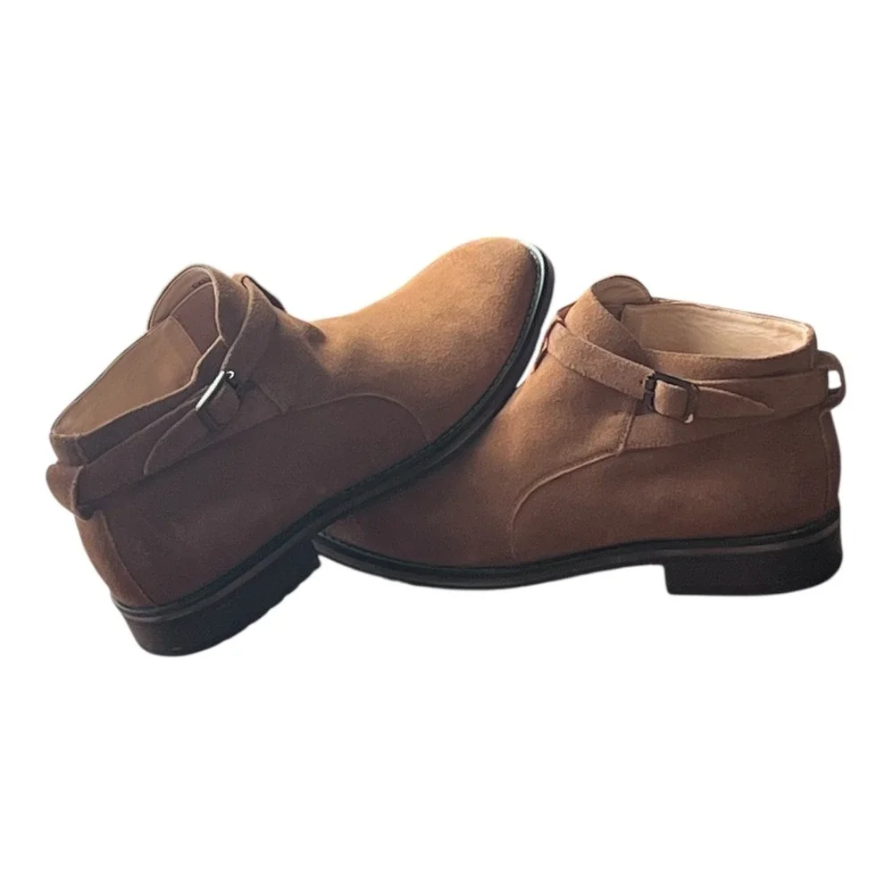 English Laundry Suede Chelsea Boots Brown‎ Ankle Pull On Men's Size 10.5